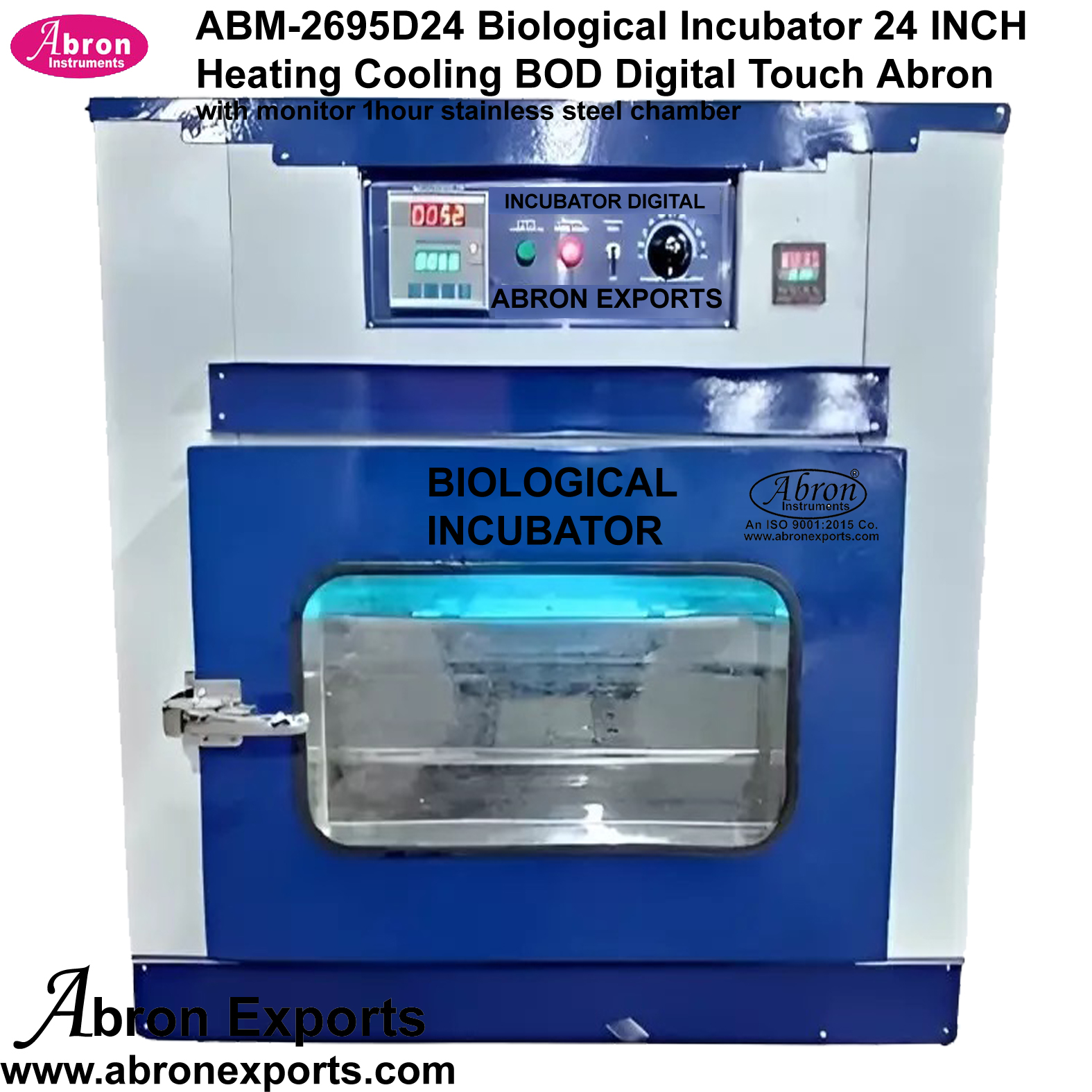 Biological Incubator for Steam sterilizer 1 hr monitoringss chamber 36inch 90cm digital with timer Abron ABM-2695D36S 